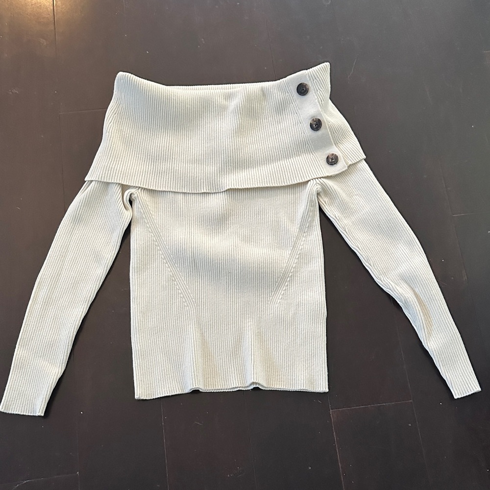 Banana Republic Factory Off-Shoulder Sweater - Soft Cream